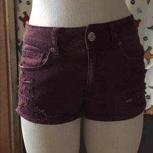 Burgundy American eagle shorts